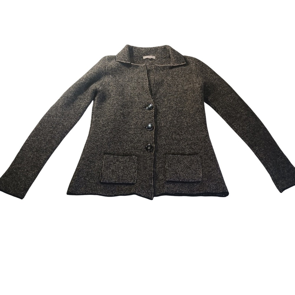 Cocogio Wool Blend‎ Cardigan Blazer S Italy Textured Knit Cozy Academia Office